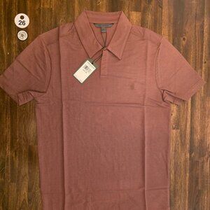 John Varvatos Polo Shirt Men's XS Mauvewood Peace Sign Logo K6497S24 NWT